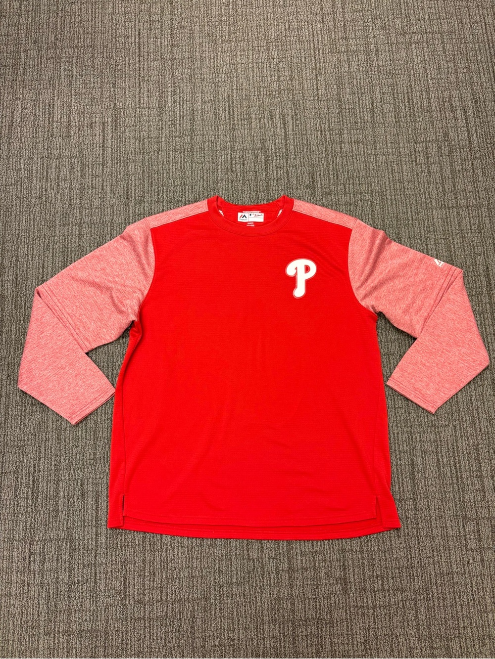 Majestic Red Athletic Crew Neck Pullover